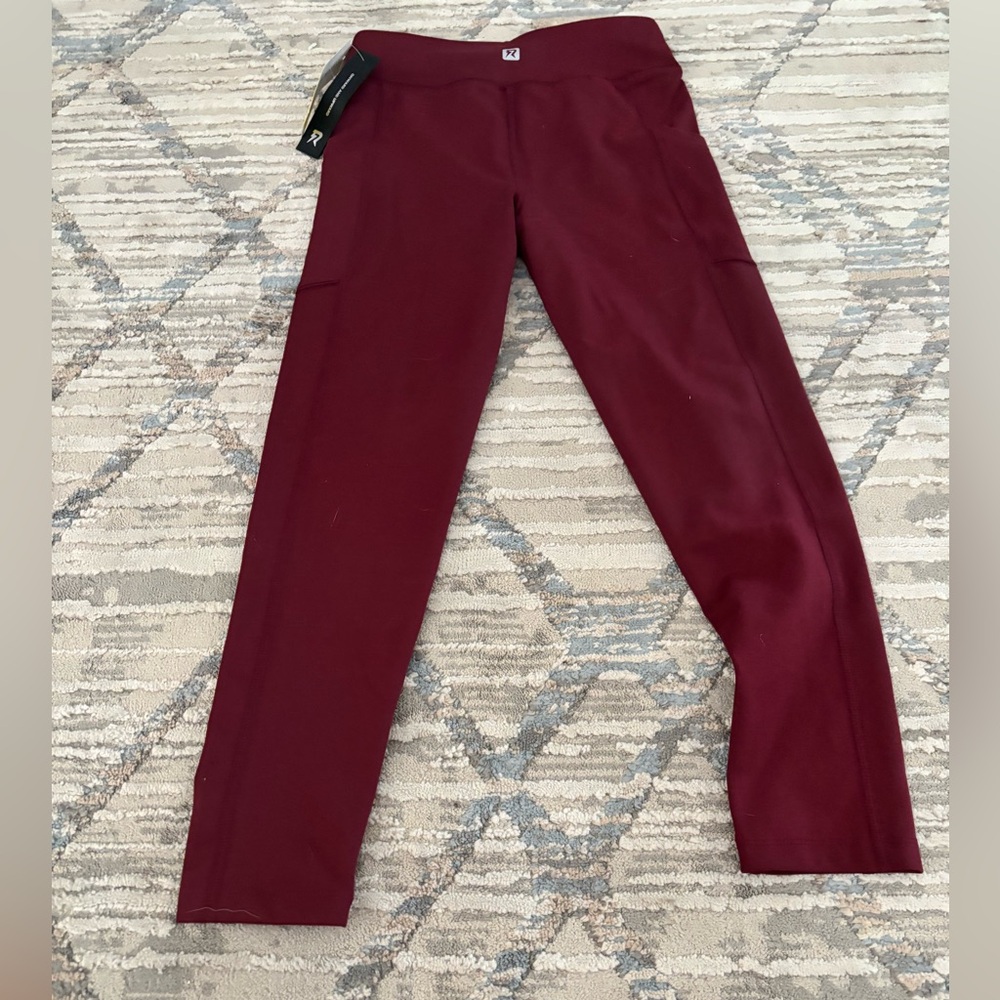 Burgundy Slim Fit Pants - RUNWAY - yoga leggings
